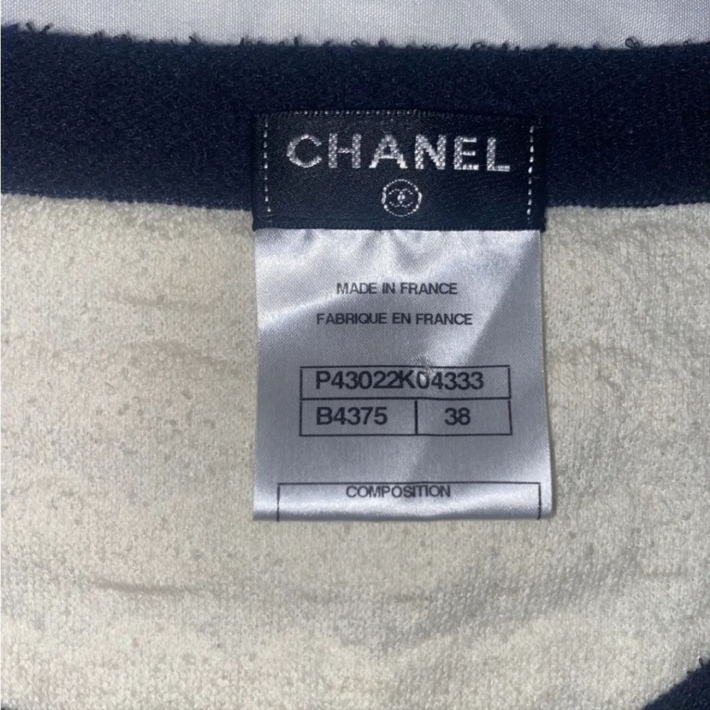 🔥SALE🔥 AUTHENTIC CHANEL CREAM RUFFLE BLACK SLEEVELESS MINI DRESS SIZE 38 - Picture 3 of 13